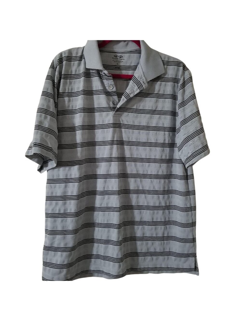Snake Eyes Players XL Striped Polo Shirt Blue & Black Short Sleeve Mens Golf Top